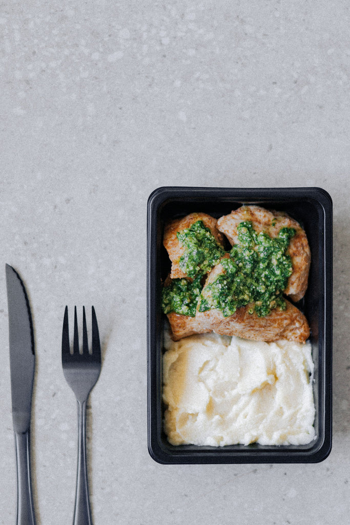 Chicken Pesto with Cauliflower Mash