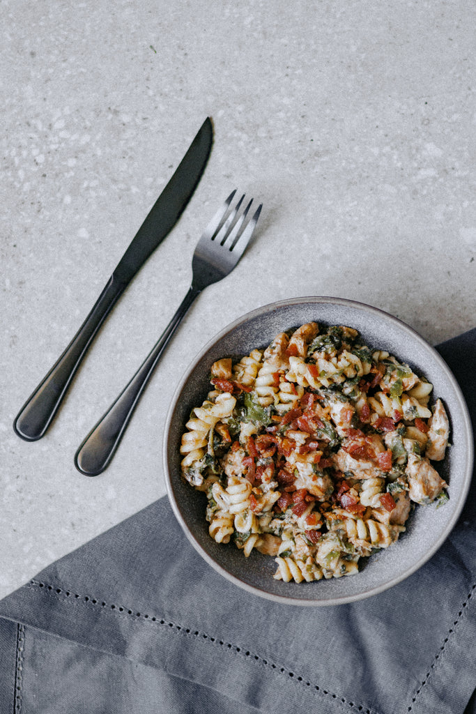 Lean Bacon, Chicken and Spinach Alfredo